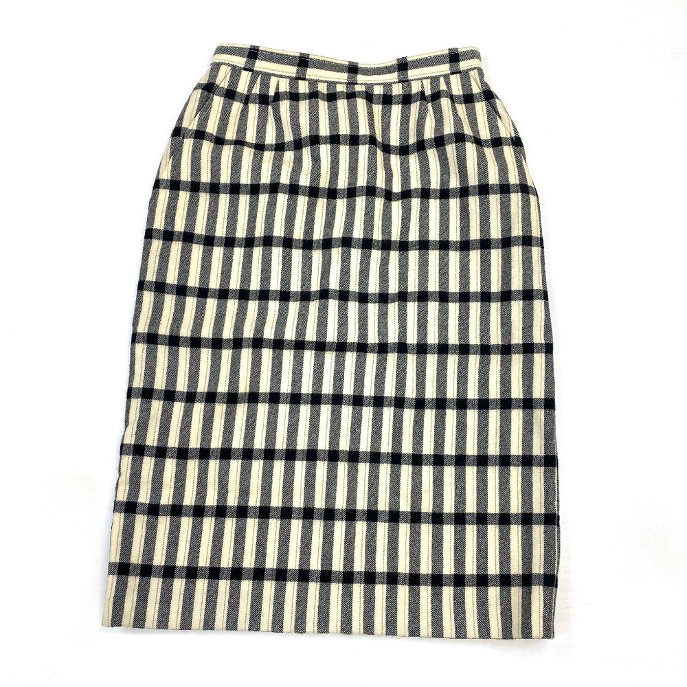 Evan Picone Vintage Wool Check Pencil Skirt